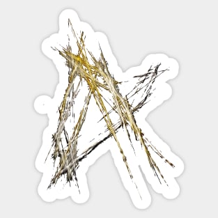 Abstrakt 2 - Gold & Silber LowPoly Sticker